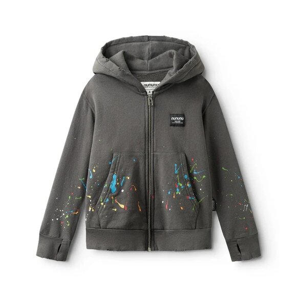 Nununu Splash of Color Zip Hoodie in Graphite - Picture 1 of 5